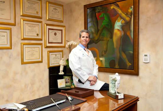 Dr. Perez in his office Imagos Plastic Surgery